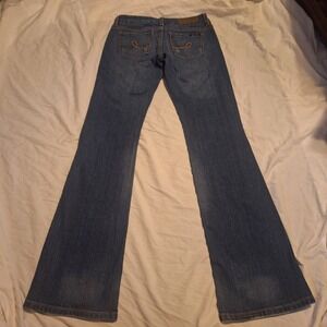 Seven7 Premium Bootcut Jeans Womens 25 Distressed Medium Wash Y2K Low Rise